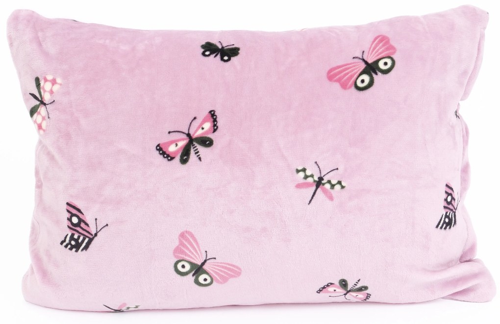 Obliečka na vankúš mikroplyš Exclusive 50 × 70 cm - Motýliky ružové