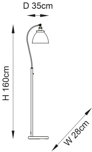 Endon 98753 - Stojacia lampa FRANKLIN 1xE27/10W/230V matný chróm/antracit