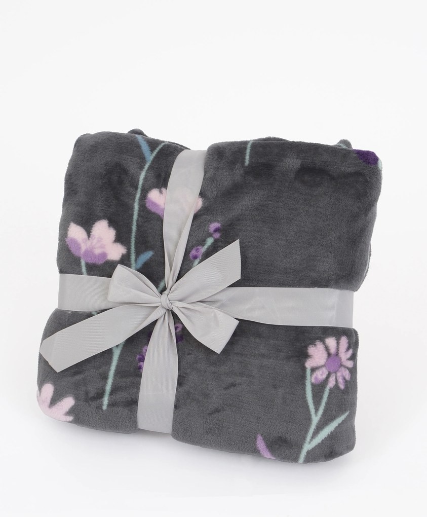 Deka mikroplyš Exclusive 150 × 200 cm – Vlčie maky tmavo sivé
