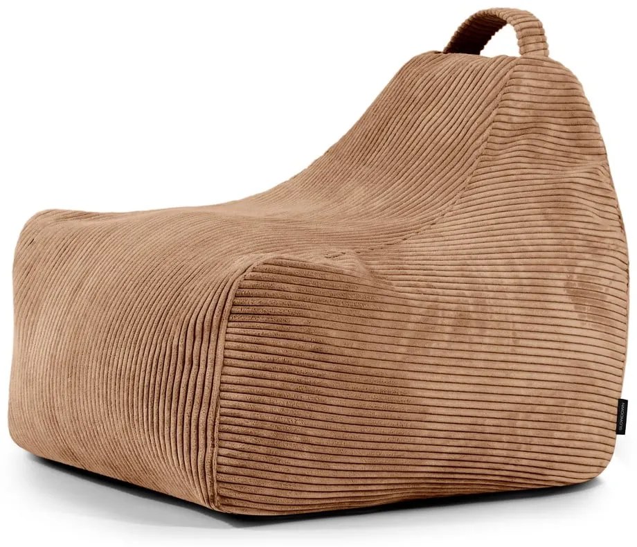 Hnedý menčestrový detský sedací vak Game Amuse – SLOWDOWN