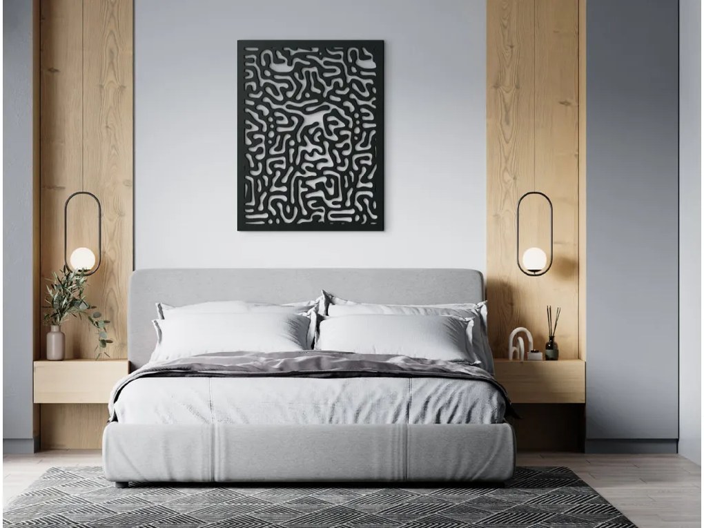 drevko Minimalistický obraz Labyrint Rozmer obrazu: 42,5 x 32,5 cm, Farba dekorácie: Čierna