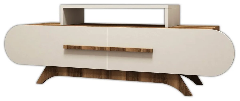 TV skrinka ROSE 145 cm orech/krémovo-biela