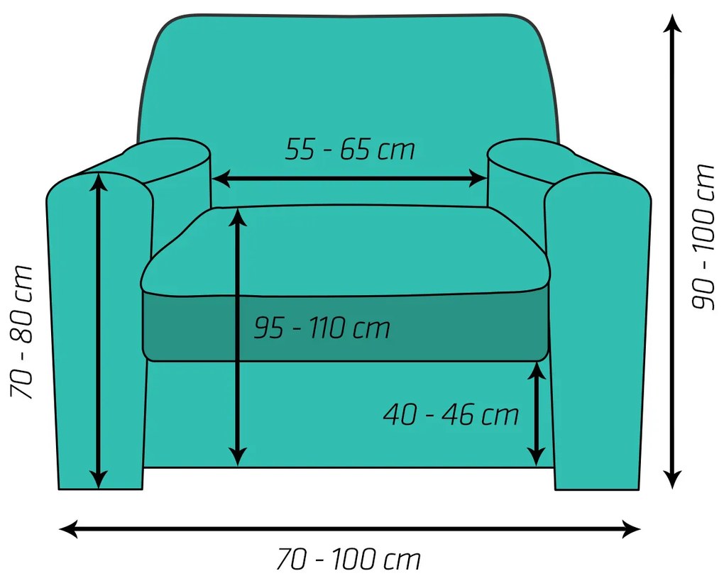 4Home Multielastický poťah na kreslo Comfort sivá, 70 - 110 cm