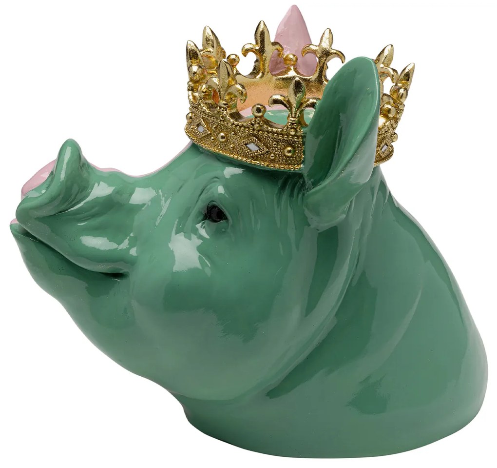 Crowned Pig dekorácia viacfarebná