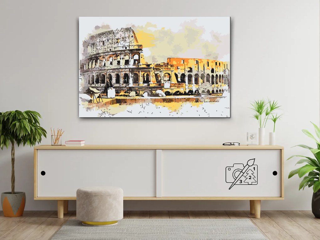 Gario Maľovanie podľa čísel Colosseum ilustrácie Rozmery: 60 x 40 cm, Rámovanie: S vnútorným rámom