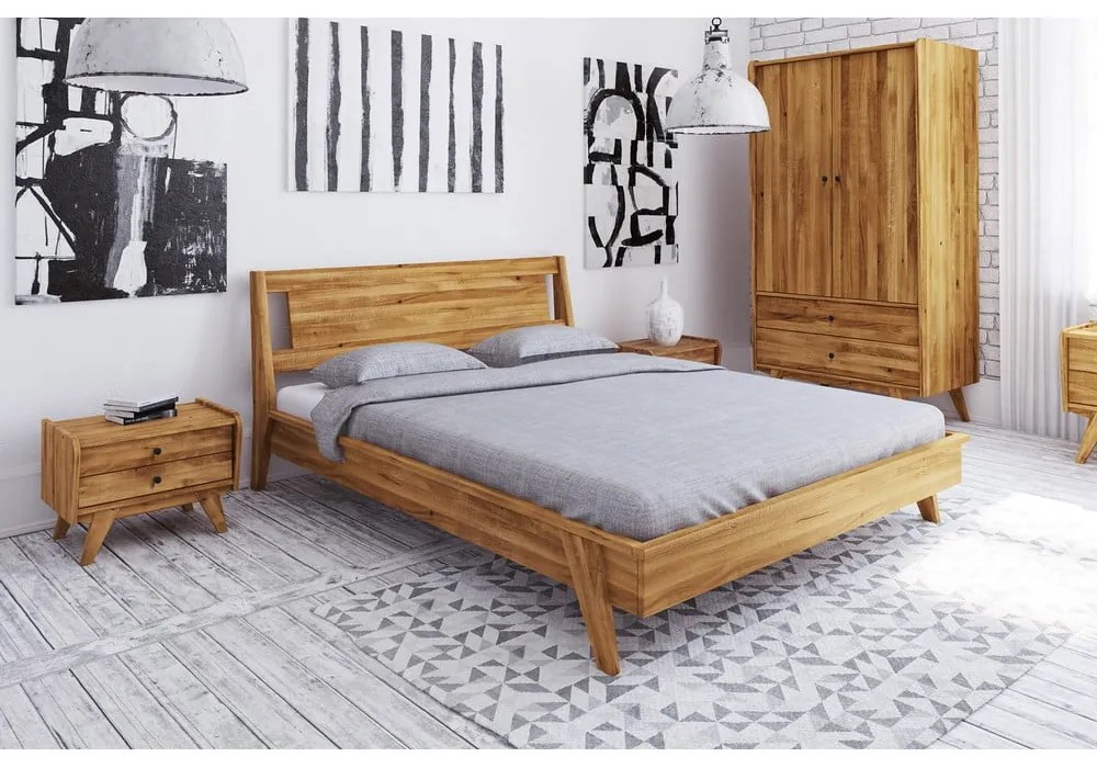 Dvojlôžková posteľ z dubového dreva 180x200 cm Retro 2 - The Beds