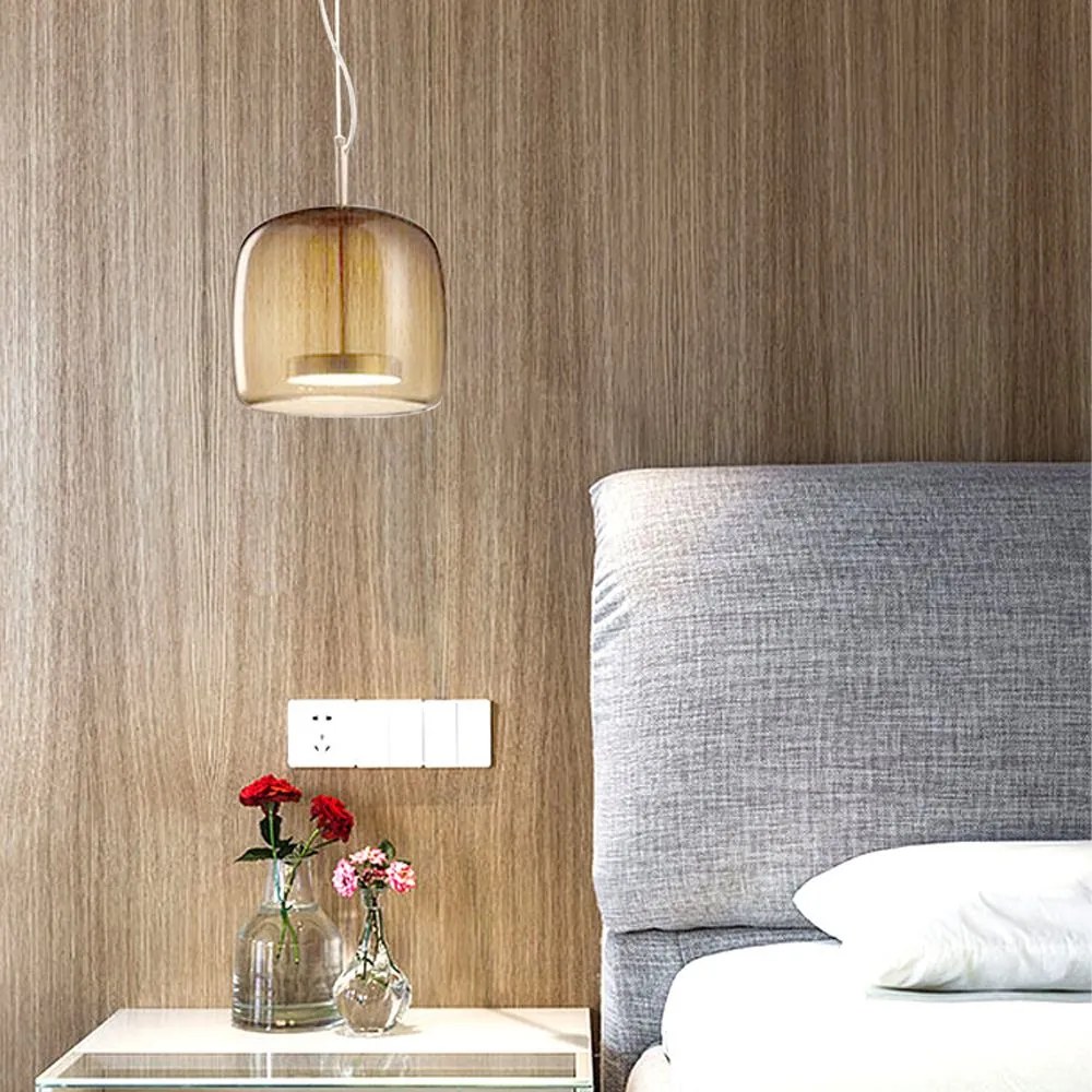 Toolight - LED závesné svietidlo zo skla Amber APP613-1CP, zlatá, OSW-03895