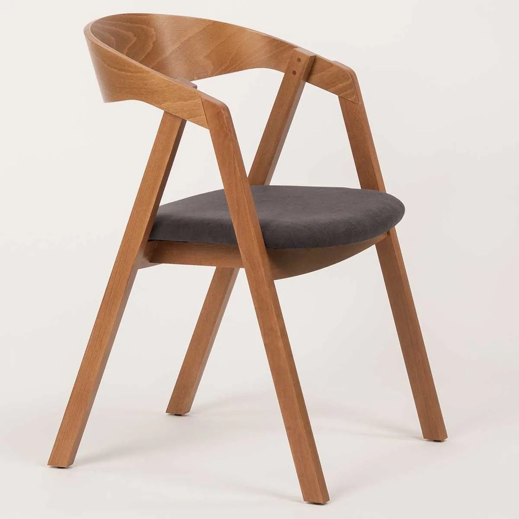 Stima stolička GURU buk s čalúneným sedákom Vyberte odtieň ->: Dub, Vyberte látku ->: LUX Antracit 6