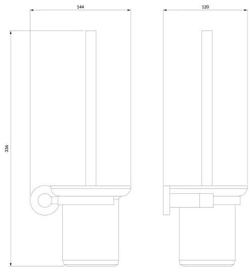 OMNIRES MP60620CR - Nástenná WC štetka MODERN PROJECT lesklý chróm