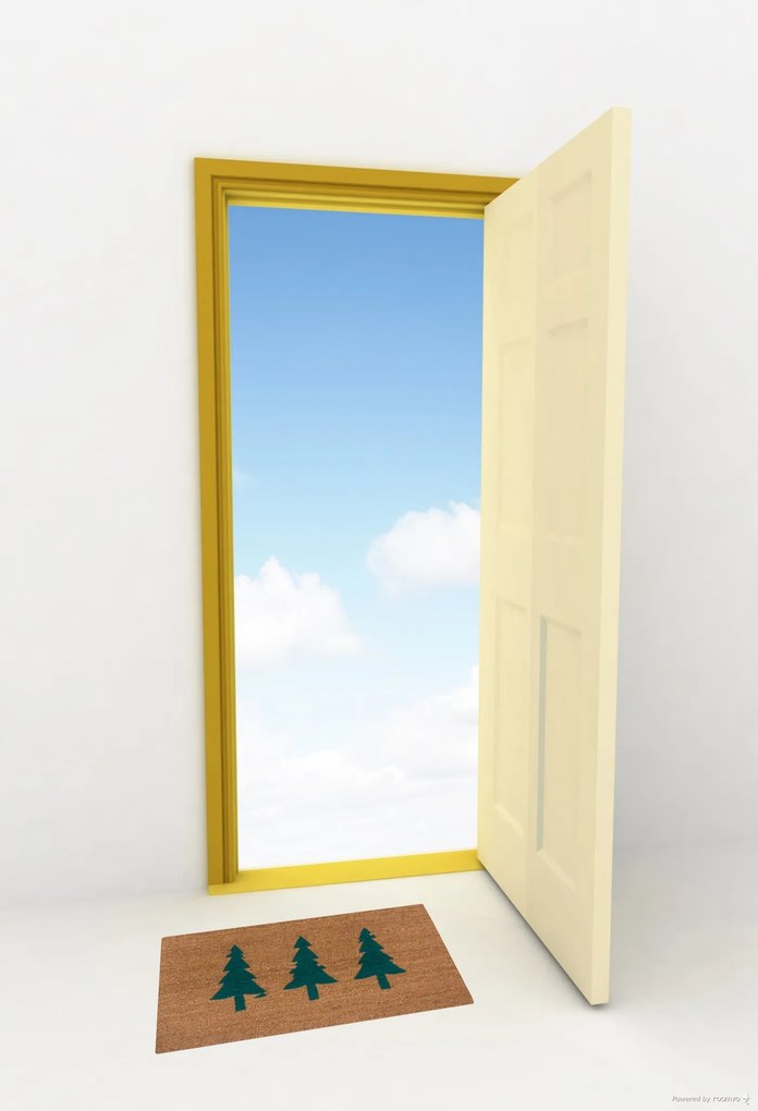 Hanse Home, Rohožka 3 stromy zelená 105669 – na von aj na doma, 45x75, zelená, chodba / predsieň