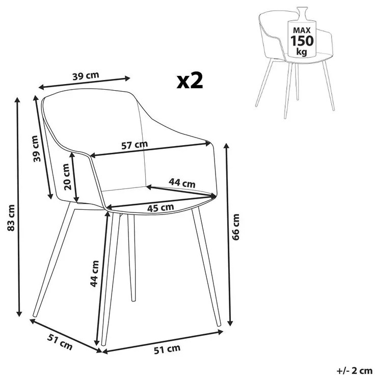 Set 2 ks jedálenských stoličiek Ford (biela). Vlastná spoľahlivá doprava až k Vám domov. 1078968