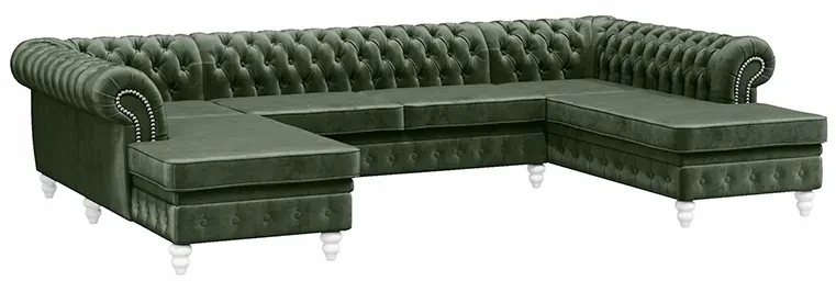PROXIMA.store - Luxusná sedačka CHESTERFIELD LONG U FARBA NÔH: čierna, DRUH LÁTKY: TORRE - 17, FARBA OZDOBNÝCH ŠPENDLÍKOV: barok