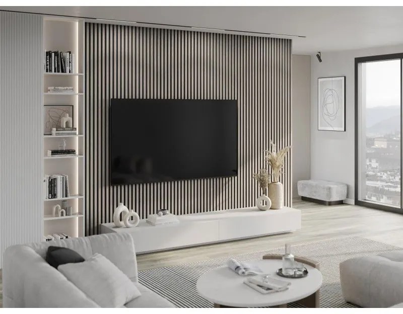 Mexen Lam-B, akustické stenové lamely 275 × 30 cm, HDF doska 4 mm, technická dyha, dub popolavý, S100-275307-3015-005