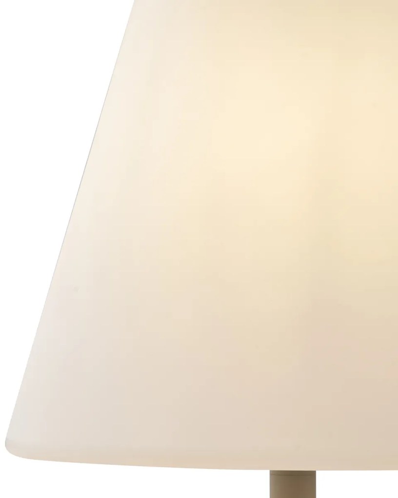 Vonkajšia stojaca lampa béžová s bielym tienidlom IP65 - Virginia