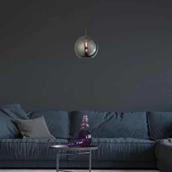 Searchlight - Luster na lanku BALL 1xE27/60W/230V čierna