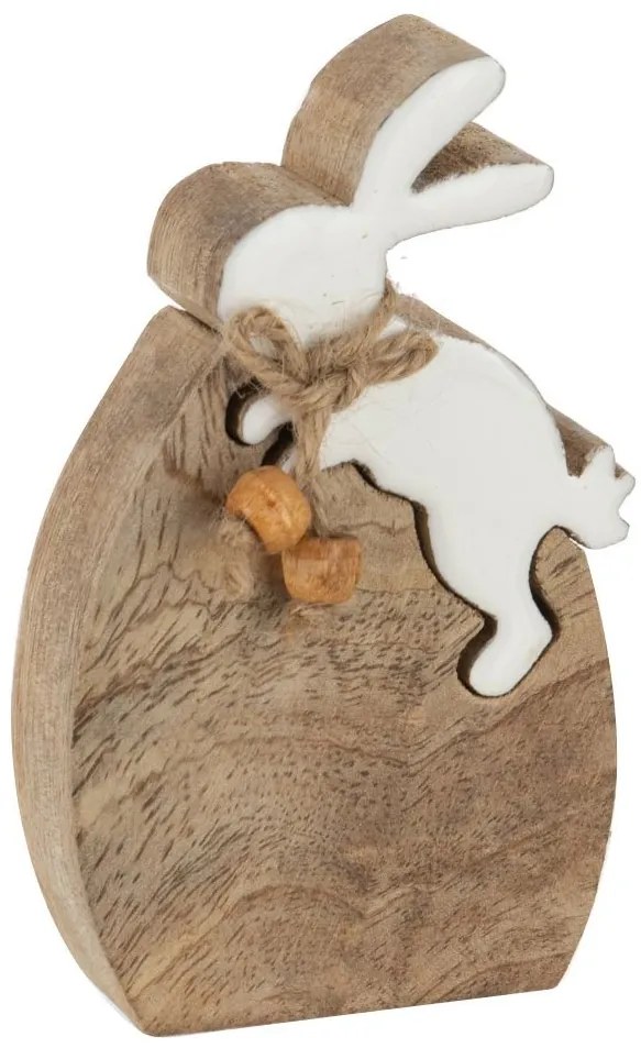 Drevená veľkonočná dekorácia Vajíčko so zajačikom - 11*2,5*7 cm