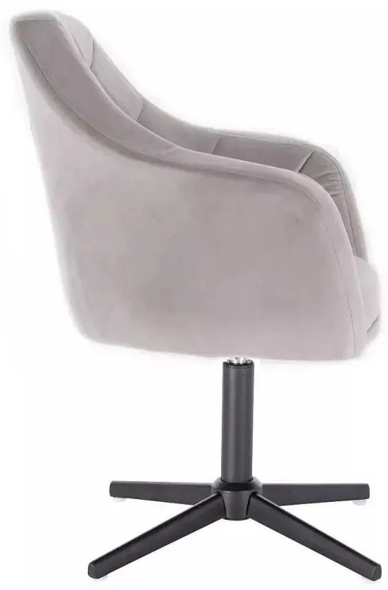 LuxuryForm DESIGN Kreslo ANDORA VELUR na čiernom kríži - svetlo šedé