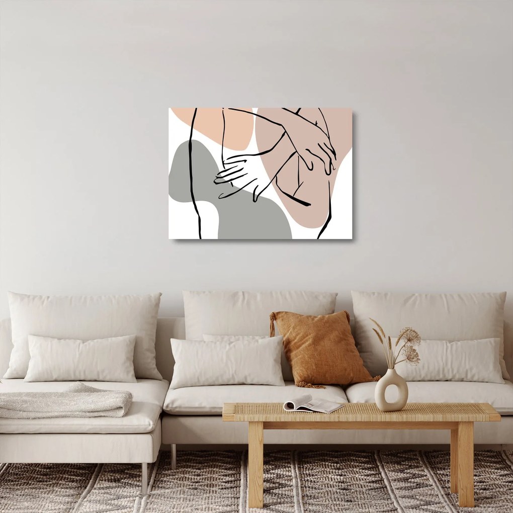 Sklenený obraz - Woman body line art N⁰2 (70x50 cm)