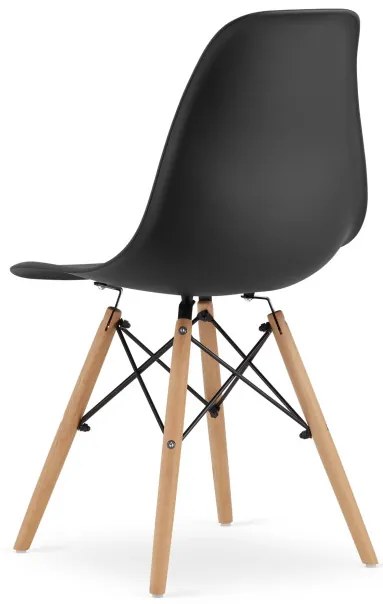 Set troch jedálenských stoličiek OSAKA čierne (hnedé nohy) (3ks)