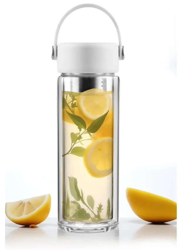 Biela sklenená fľaša 350 ml Fuori – Vialli Design