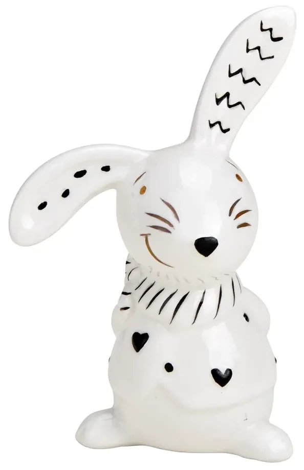 Keramický zajko BUNNY BACK 10 cm biely