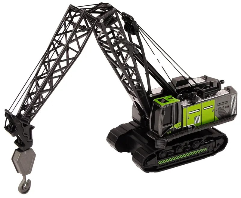 LEAN TOYS Pásový žeriav s kovovým hákom 1:55, čierno-zelený