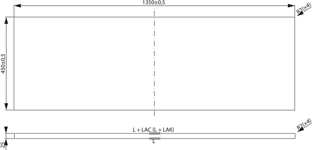 Cersanit City, pultová doska 135x45x2,5 cm, dub, S584-057