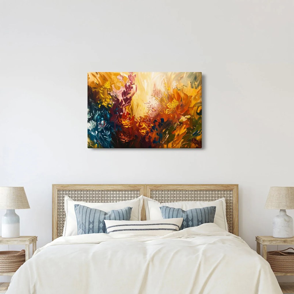Obraz - Abstraktná maľba kvetov (90x60 cm)