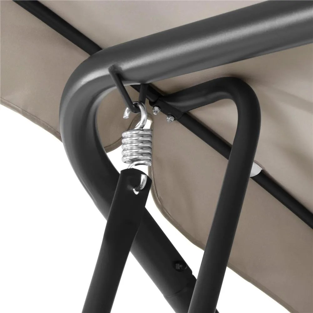 SPRINGOS 3-miestna záhradná hojdačka s nastaviteľnou strieškou, matracom a vankúšmi, béžová GS0031