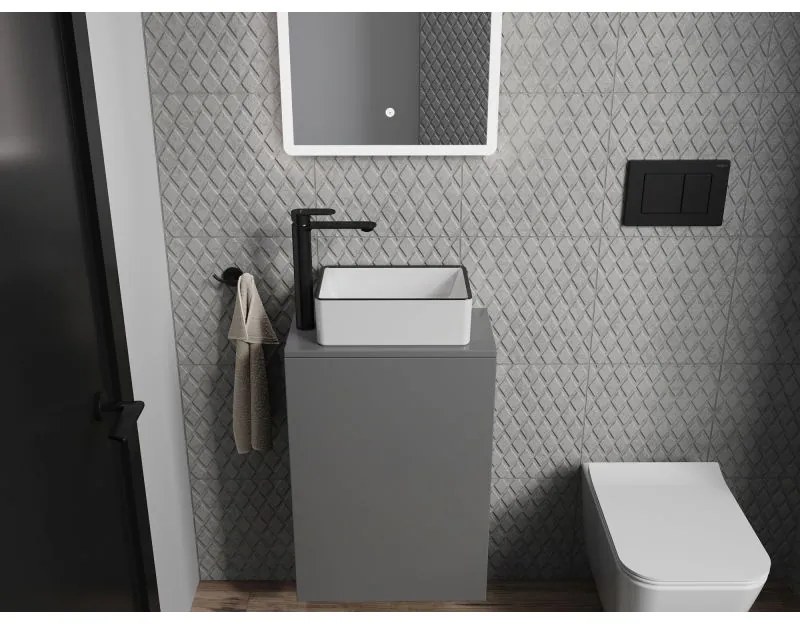 Mexen Nadia, umývadlo na dosku 36x23x12 cm, biela lesklá-čierny okraj, 21613607