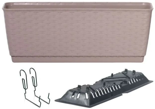 Truhlík s háčikmi TEZIR mocca