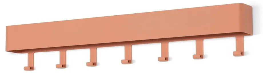 Kovový nástenný vešiak v lososovej farbe s poličkou 72 cm Dax Play – Spinder Design