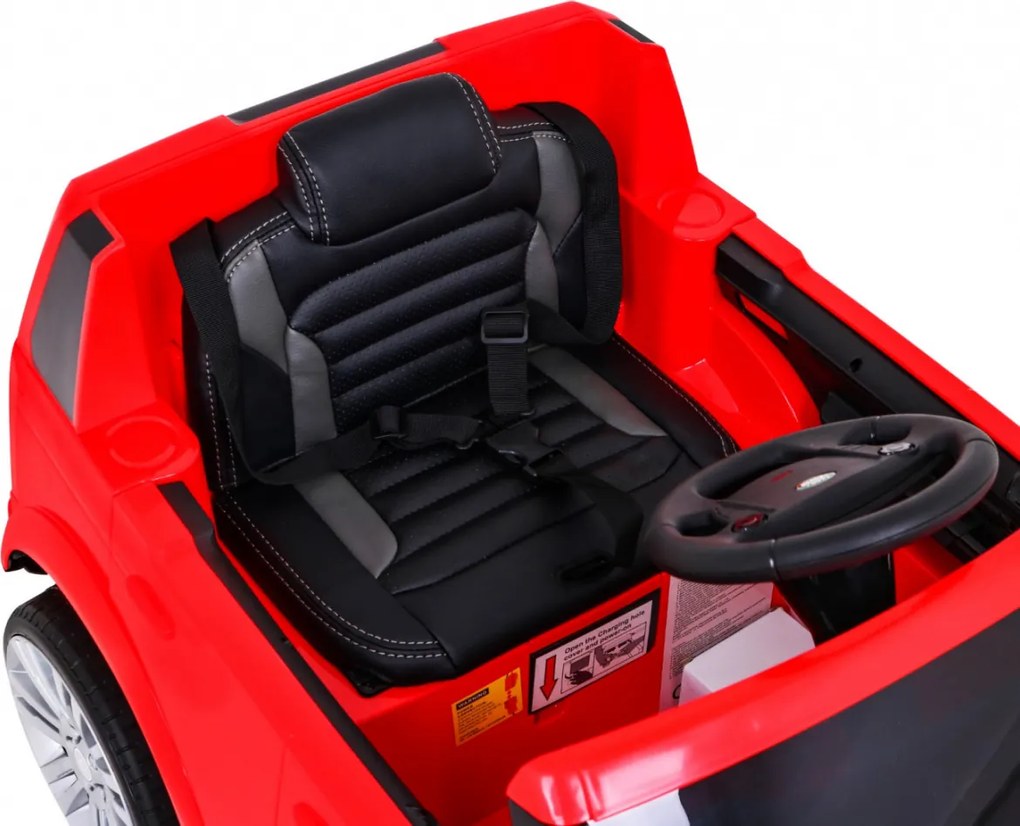 Ramiz Land Rover Discovery Elektrické auto pre deti, červené SUV + diaľkové ovládanie