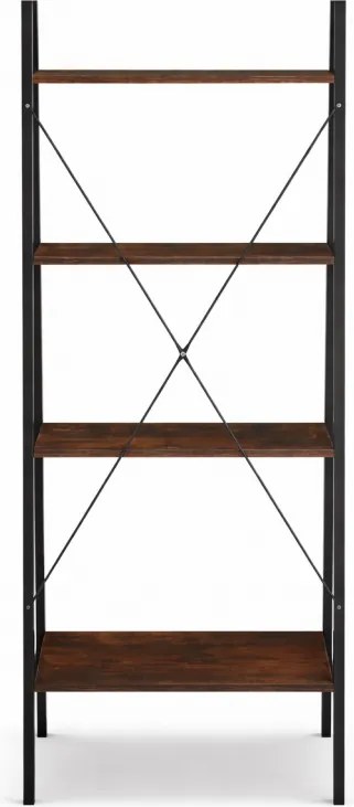 Vintino LOFTIS 4-úrovňový regál 147x60x35 cm čierno-hnedý