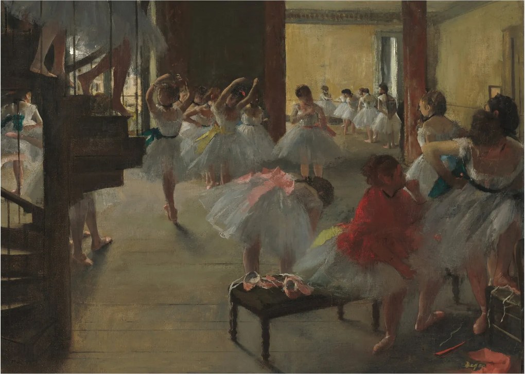 Sklenený obraz - Edgar Degas, The Dance Class, reprodukcia (70x50 cm)