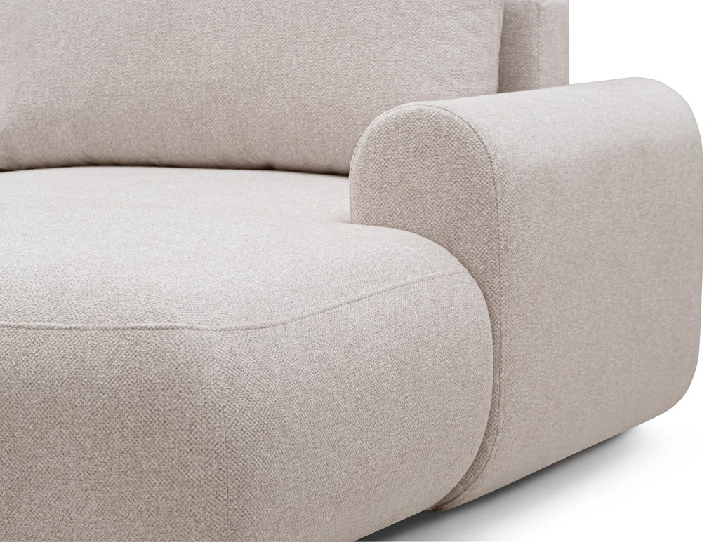 Rohová sedačka Lotulis L II s rozkladom pravostranná - krémová hydrofóbna pletenina Blur 01