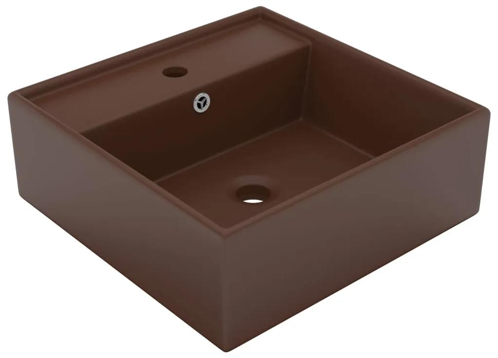 Luxusné umývadlo, prepad, matné hnedé 41x41 cm, keramika 146951
