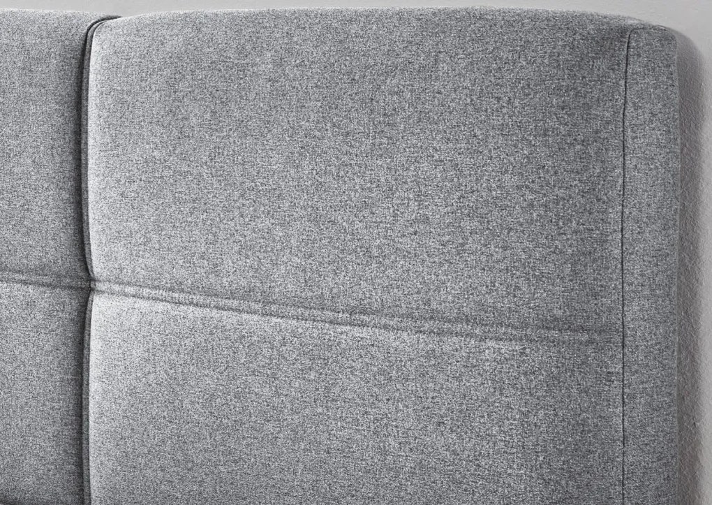 Postel Domango 140x200 cm, svetlo šedá látka