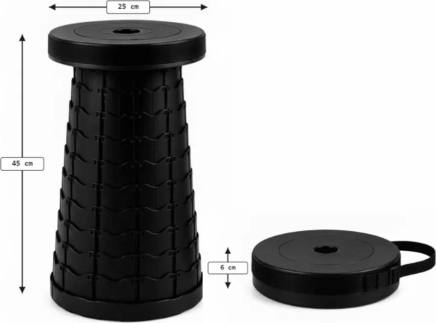 Kempingová stolička CAMPIO teleskopická 45 cm, modrá