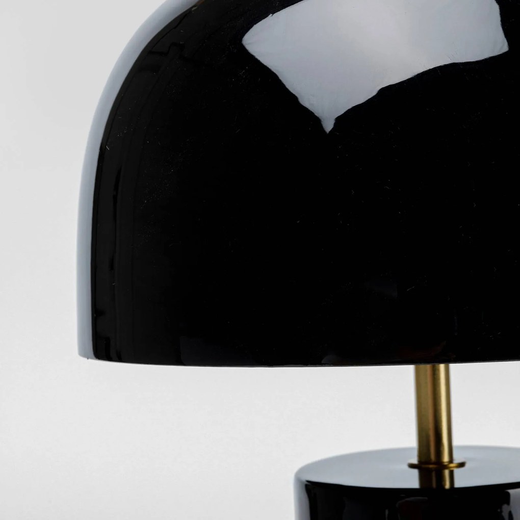 Stolová lampa Loungy, Ø 25 cm, čierna