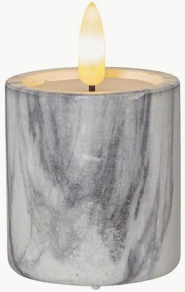 Stĺpové LED sviečky's časovačom Flame Marble, 2 ks