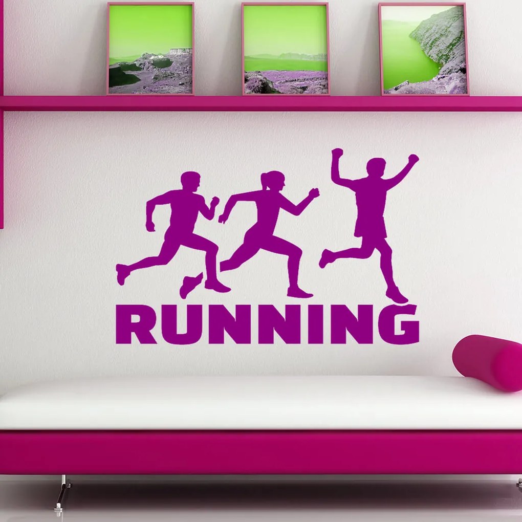 Veselá Stena Samolepka na stenu na stenu Running Farba: černá