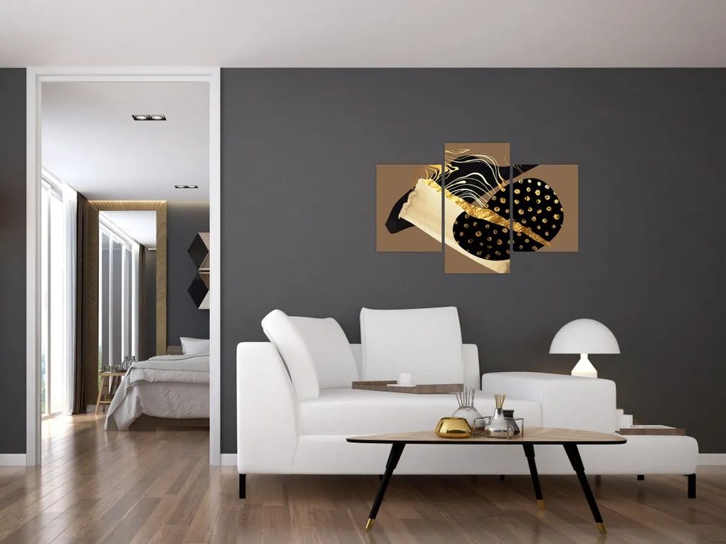 Obraz - Abstrakcia golden brown N⁰1 (90x60 cm)