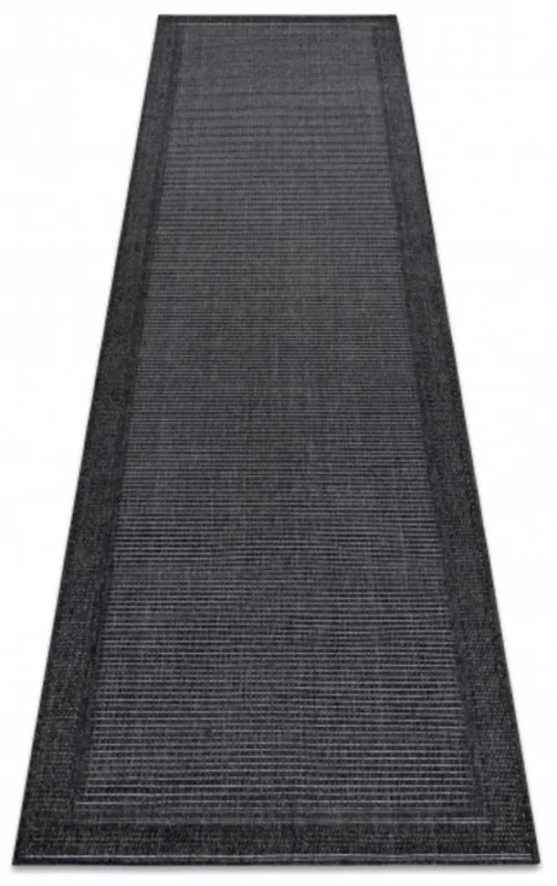 Kusový koberec Duhra čierny atyp 80x300cm