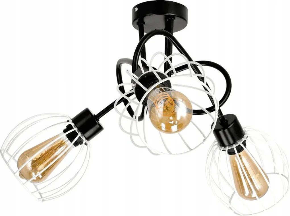 LED stropná lampa LOFT light - 3xe27 - druce ball white