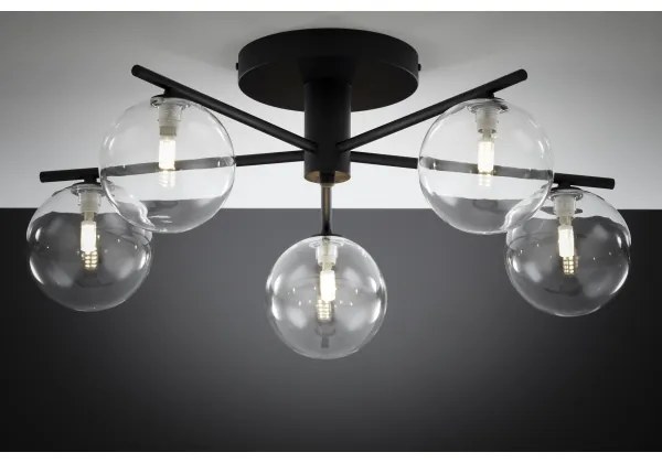 Jupiter 2046 - Prisadený luster PRATO 5xG9/10W/230V čierna/číra