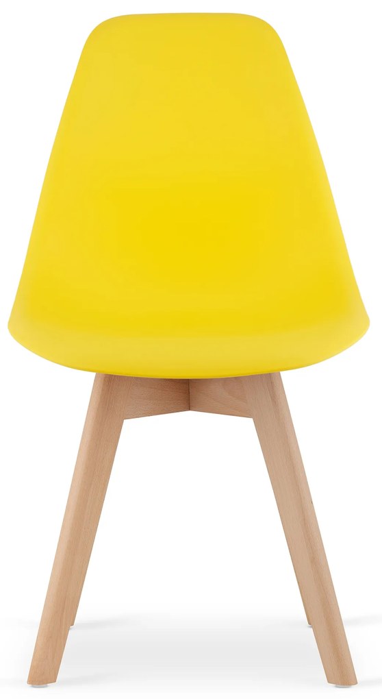 Žltá stolička KITO s bukovými nohami