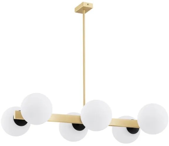 Argon 2549 - Luster na tyči FREEMONT 6xE27/15W/230V zlatá/biela/čierna