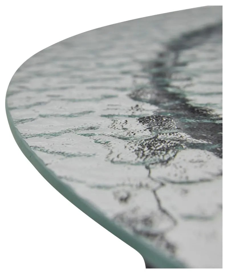 Čierny okrúhly konferenčný stolík so sklenenou doskou ø 80 cm Orbit – Hübsch