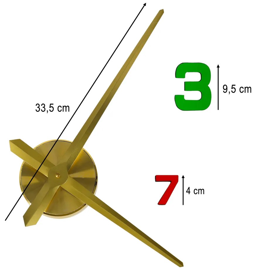 IKO Nástenné hodiny 12 farebných číslic – 80–90 cm